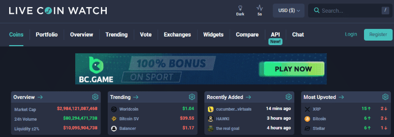 LiveCoinWatch LiveCoinWatch