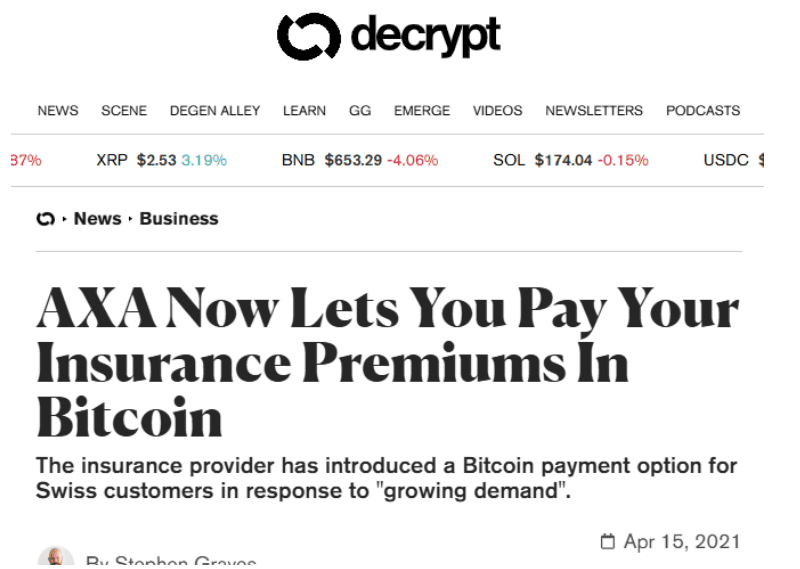 Buy Utilities, Bills & Insurance using crypto